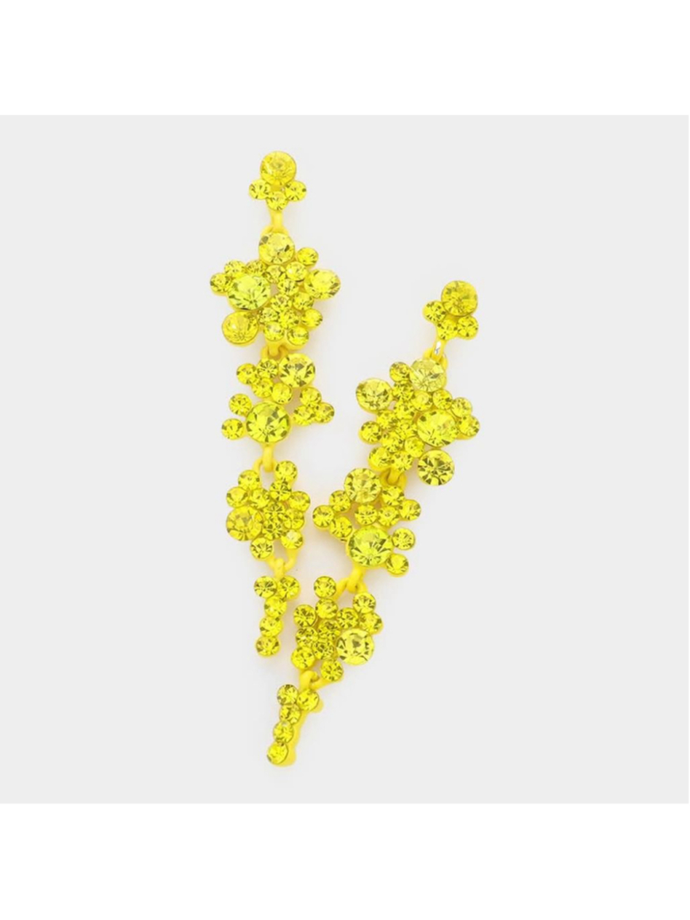 Women's Unbranded Yellow Crystal Chandler Earrings